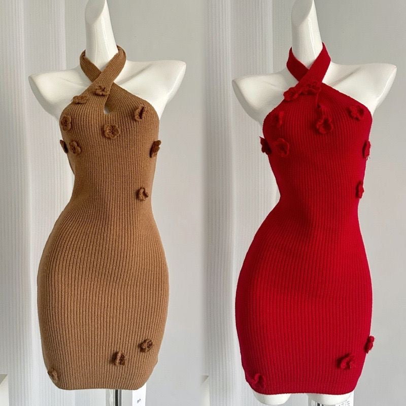 London knit woollen two piece dress