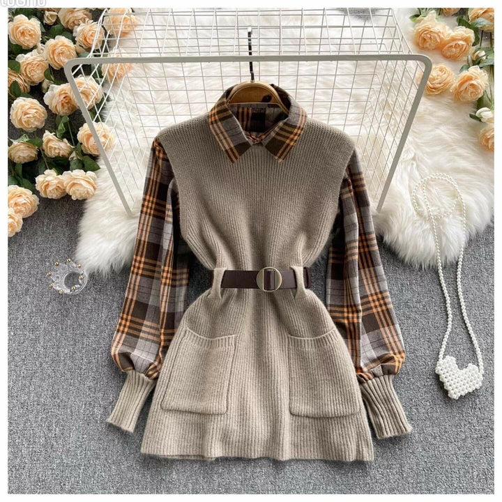 Becca knit vest and shirt set
