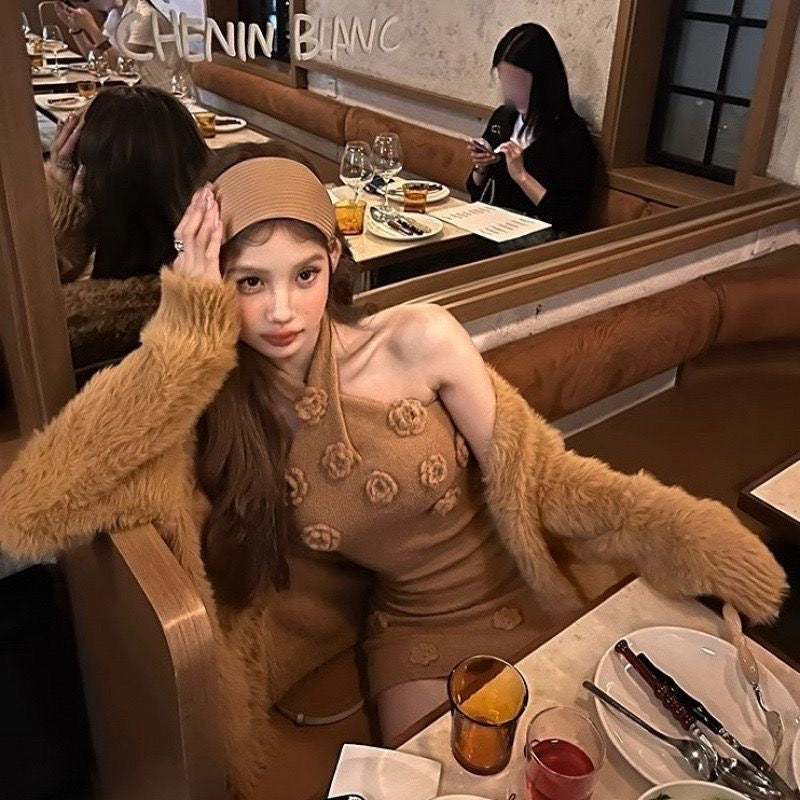 London knit woollen two piece dress