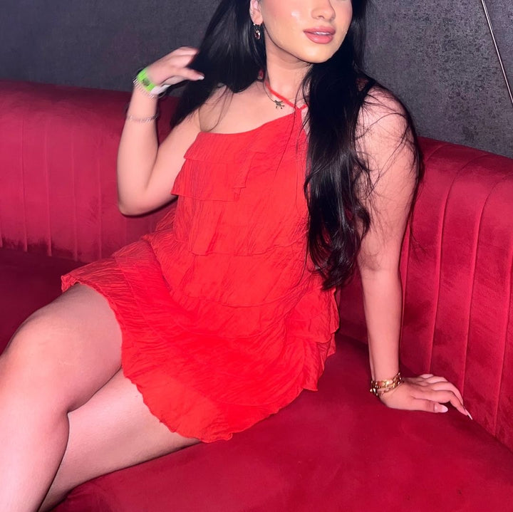 Starfish one shoulder frill dress