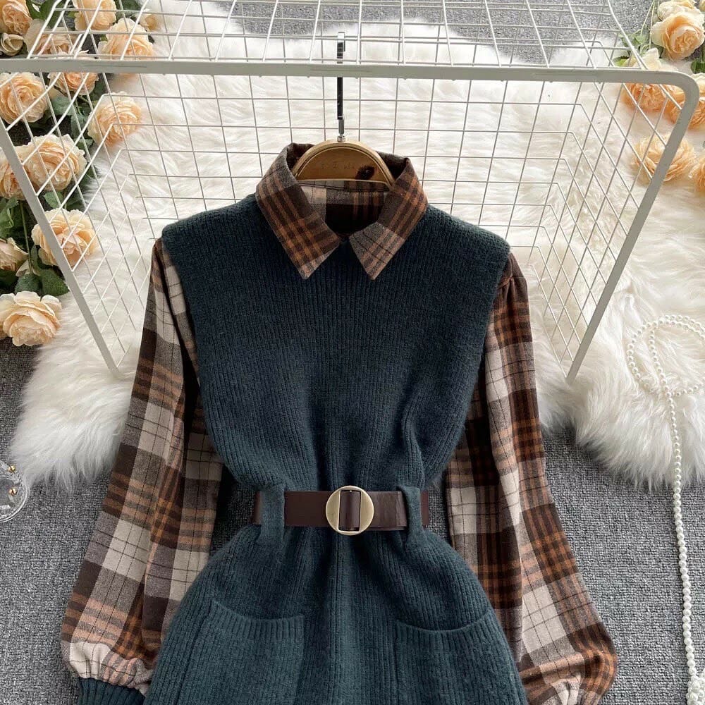 Becca knit vest and shirt set