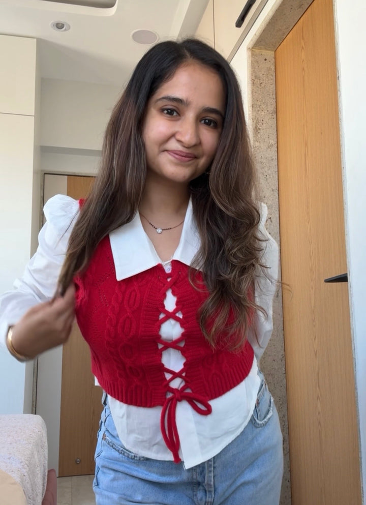 Cuba shirt and knit vest set