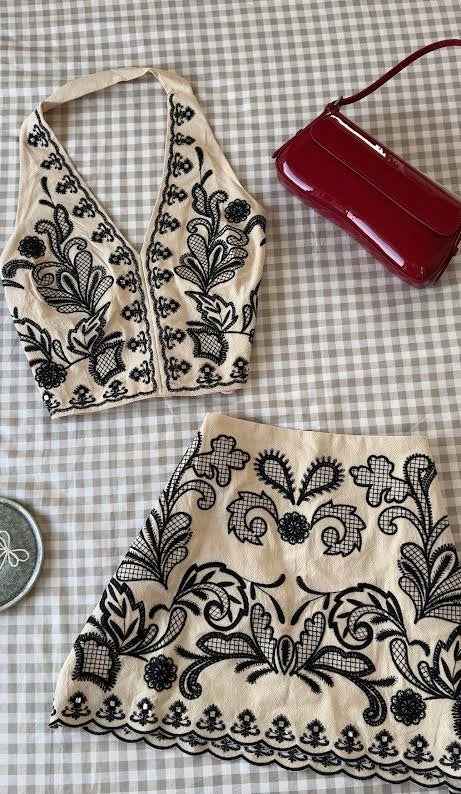 Cupcake embroidered coord set