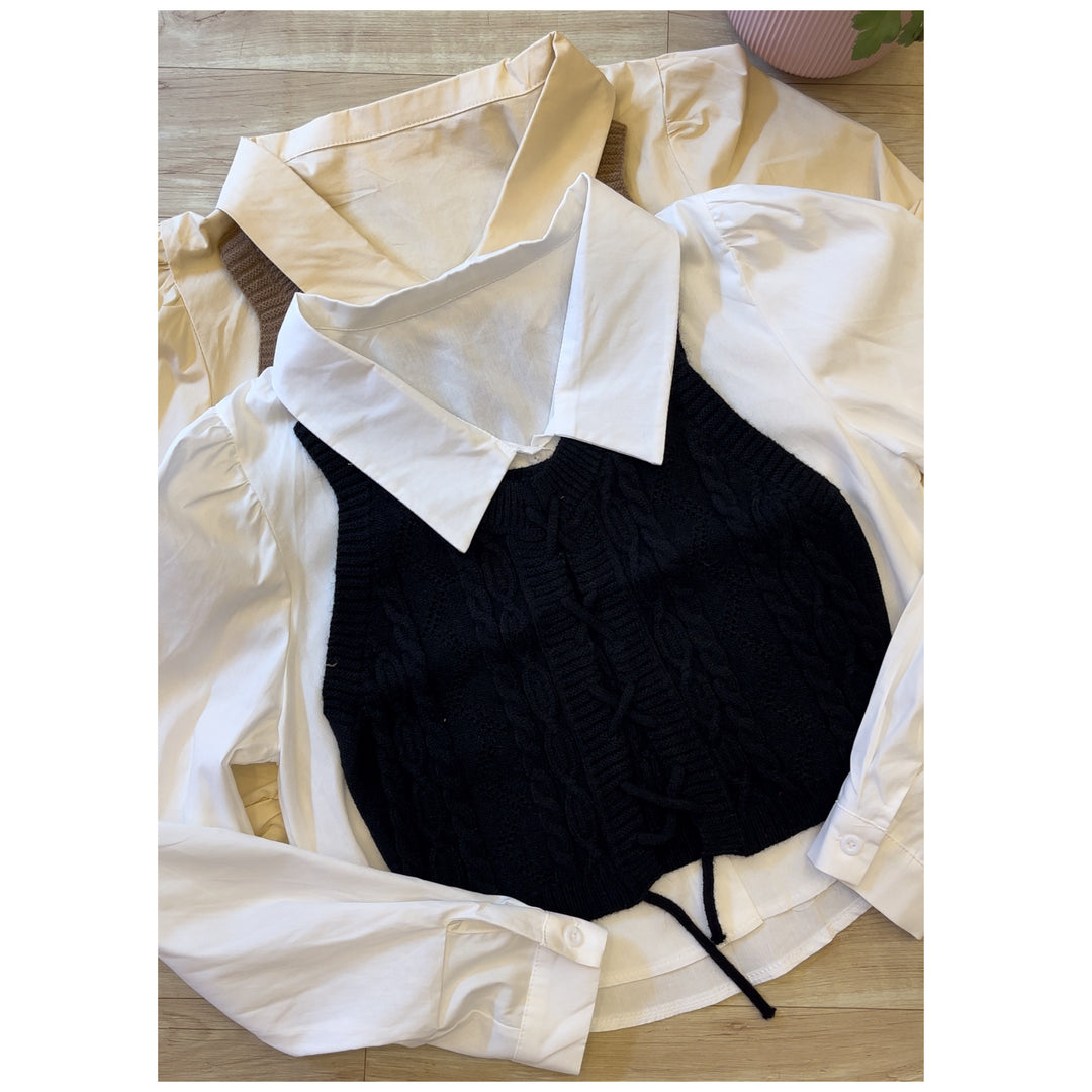 Cuba shirt and knit vest set