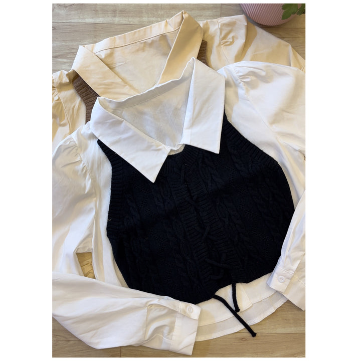 Cuba shirt and knit vest set