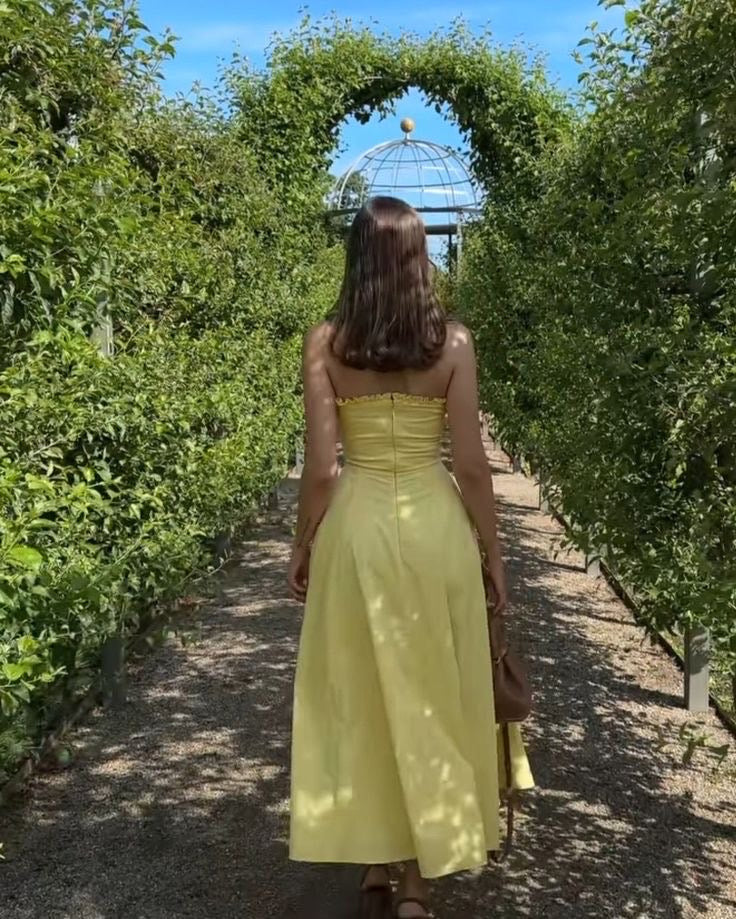 Butter yellow tube dress-Preorder