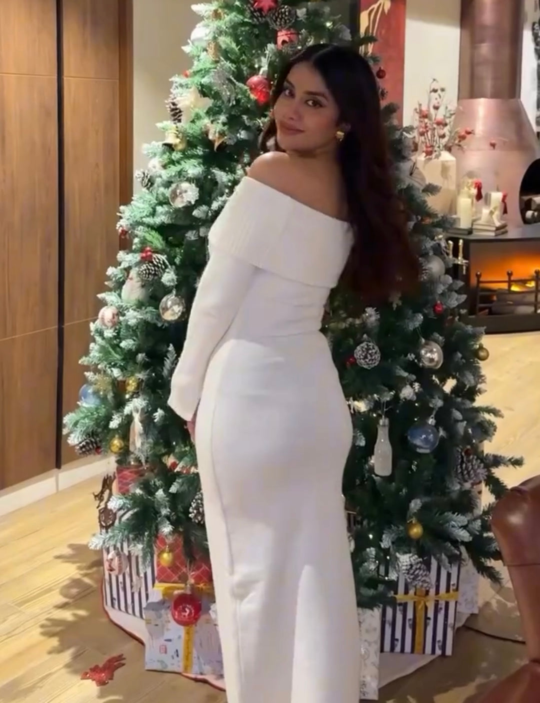 Robbin off shoulder knit dress