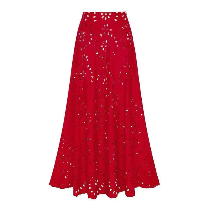 Glasgow hollow swimsuit with skirt- Red Preorder
