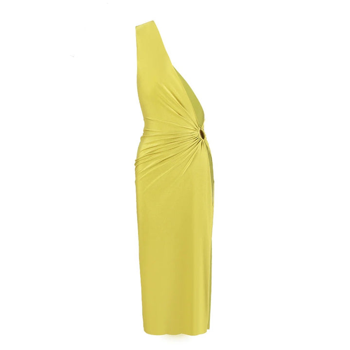 Golden dream bikini with one shoulder cover up