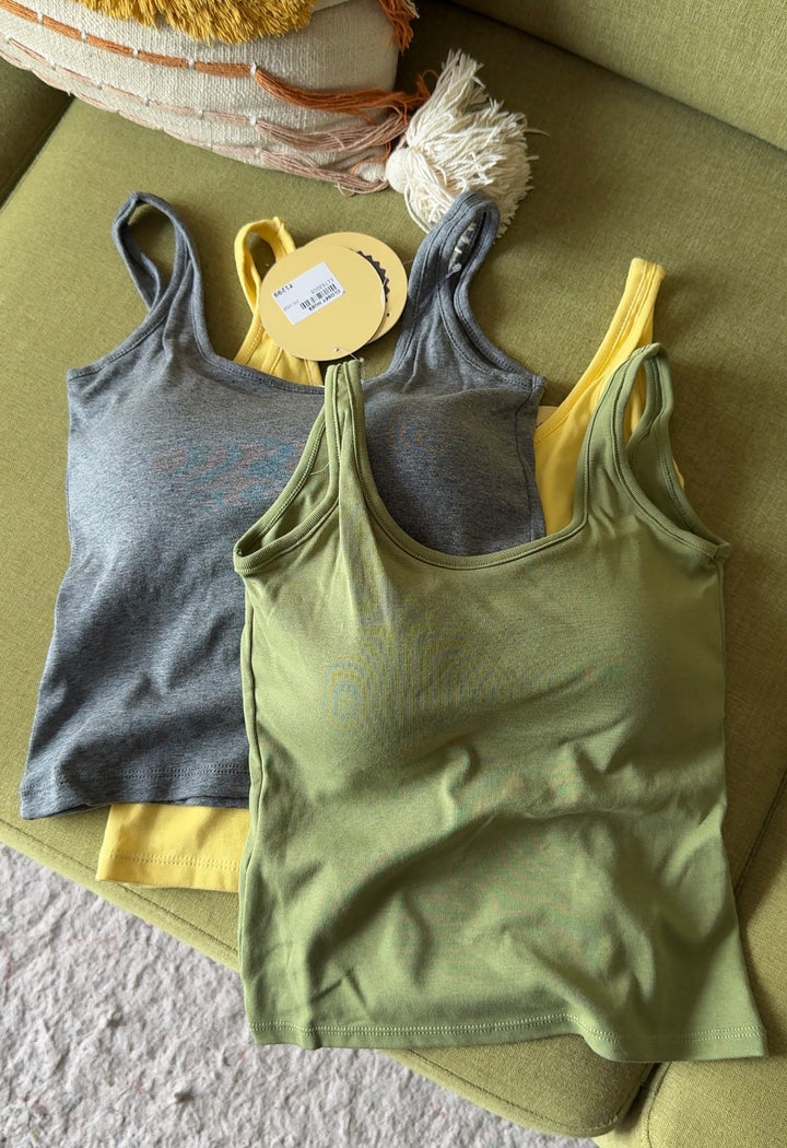 Matcha built in bra tops
