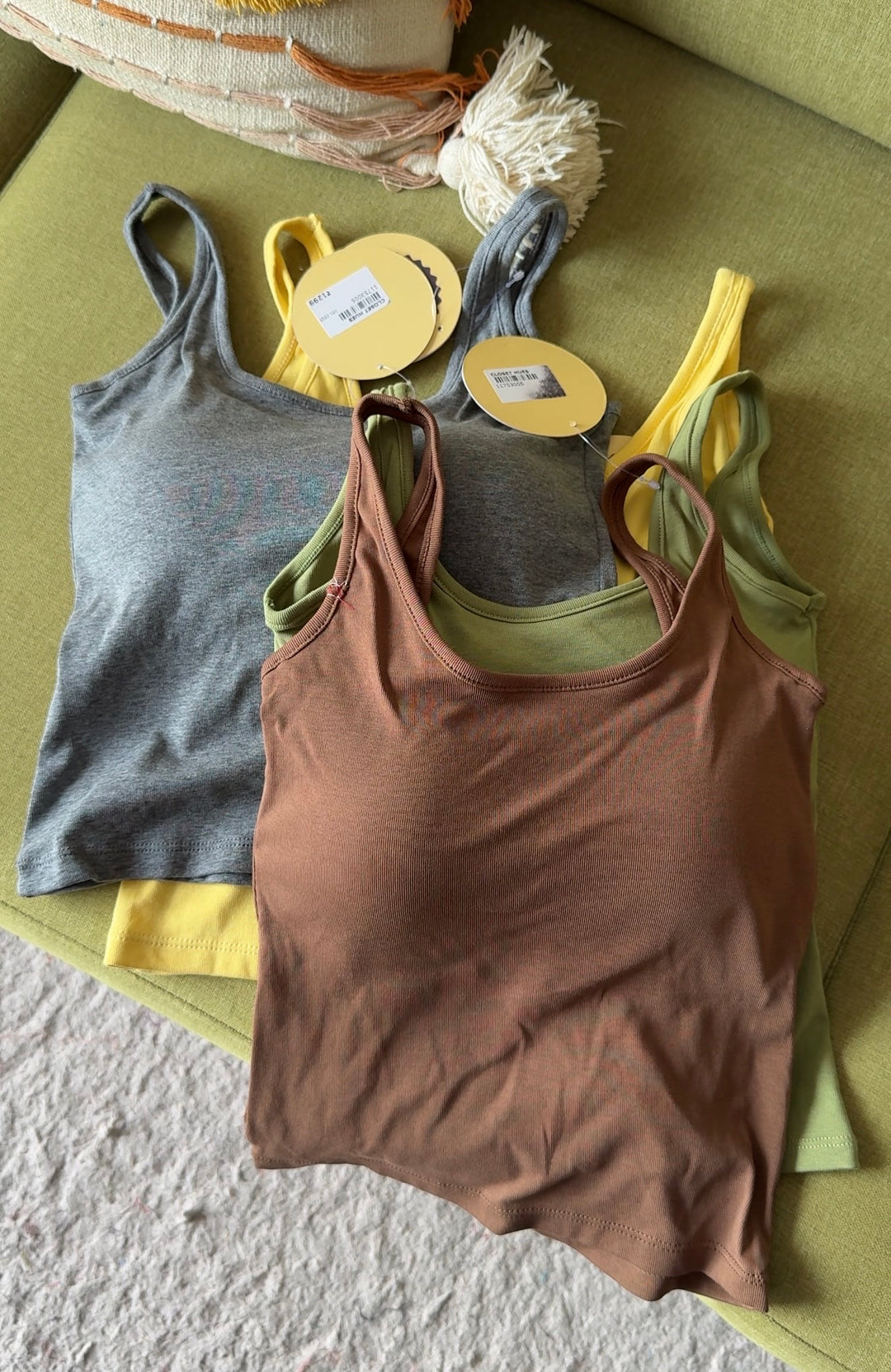 Matcha built in bra tops