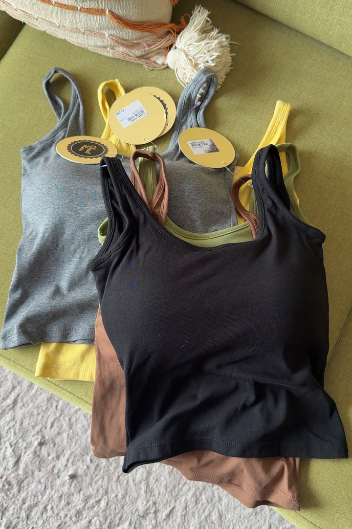 Matcha built in bra tops