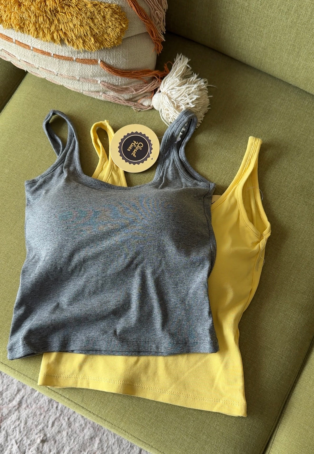 Matcha built in bra tops