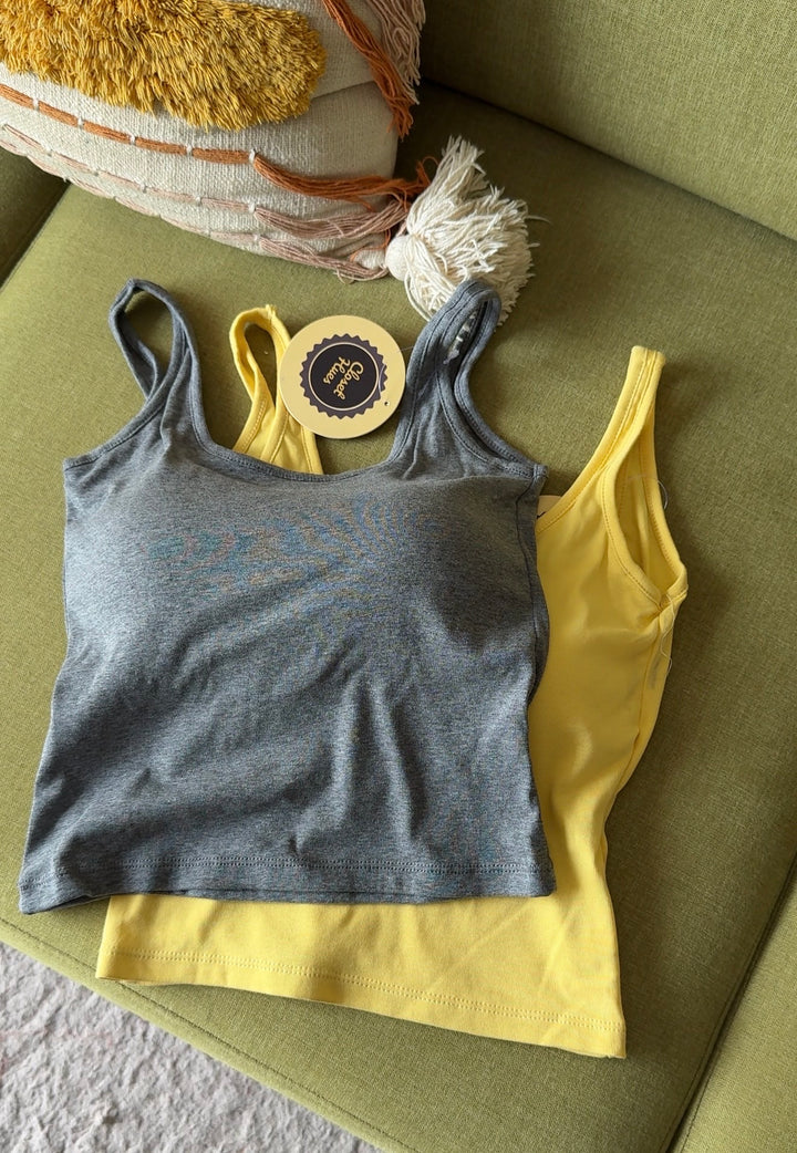 Matcha built in bra tops