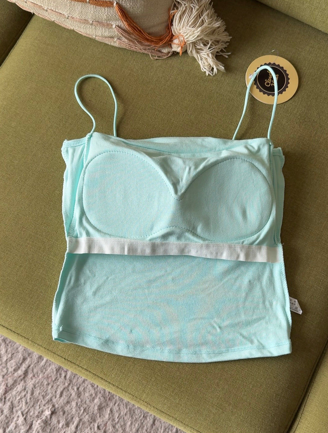 Mocha built in bra top