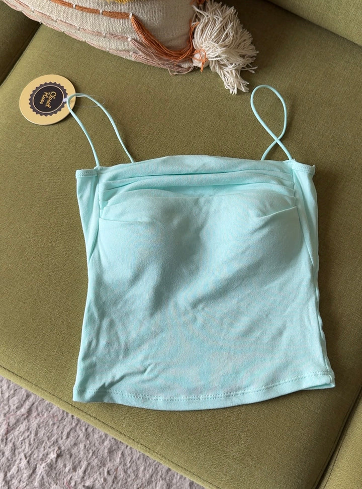 Mocha built in bra top