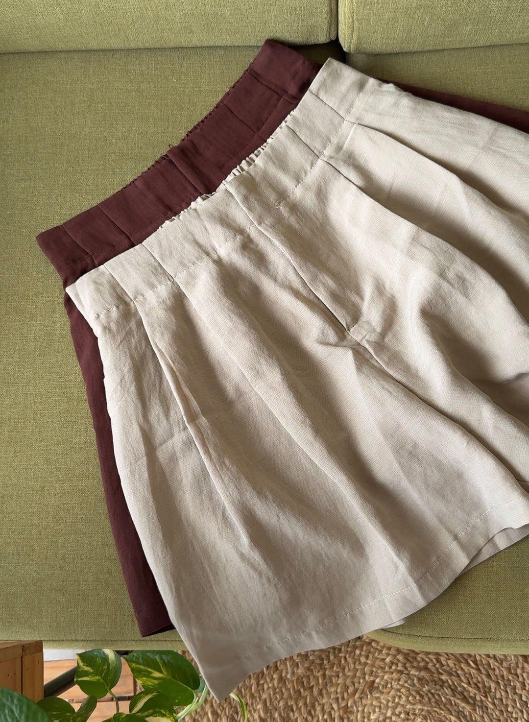 Jerry linen high waist shorts