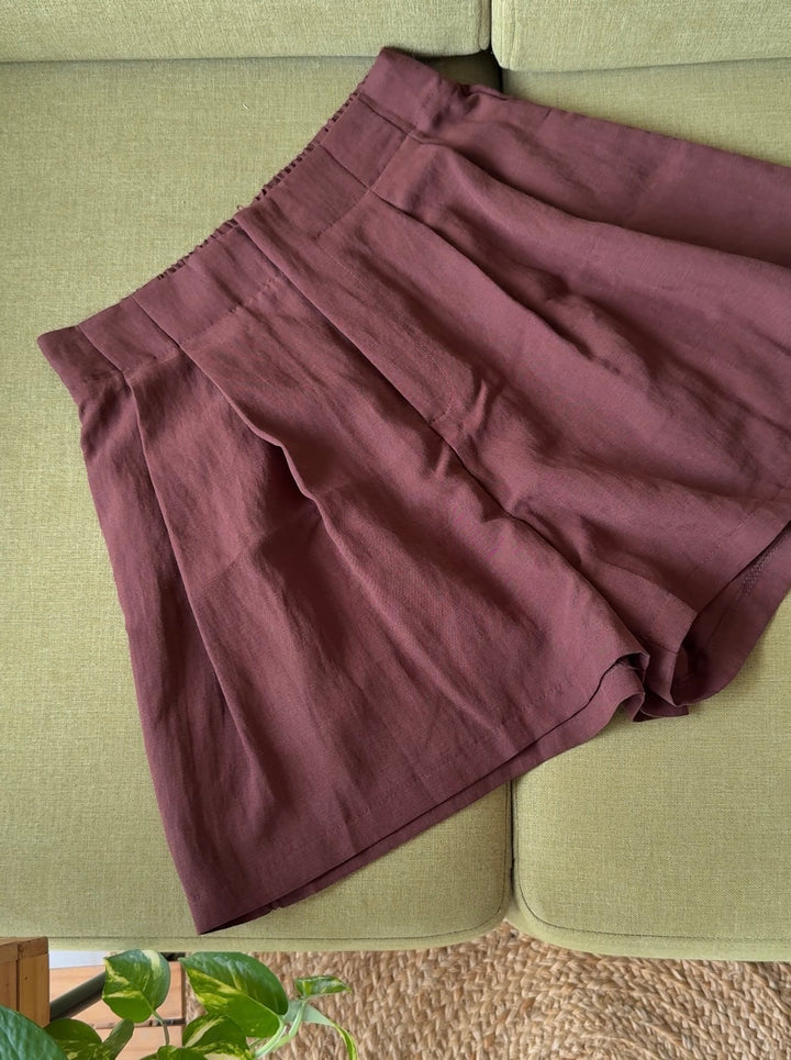Jerry linen high waist shorts