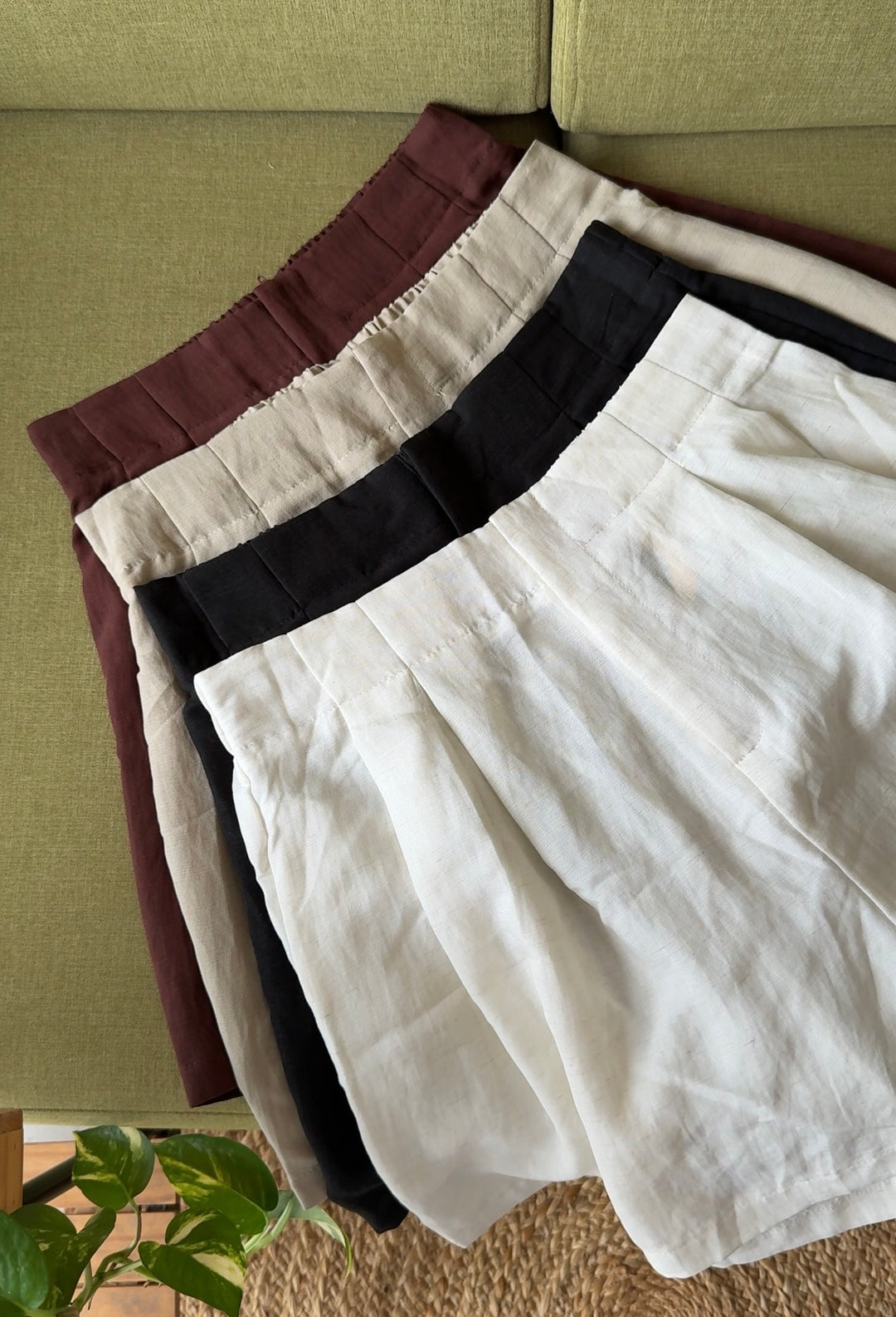 Jerry linen high waist shorts
