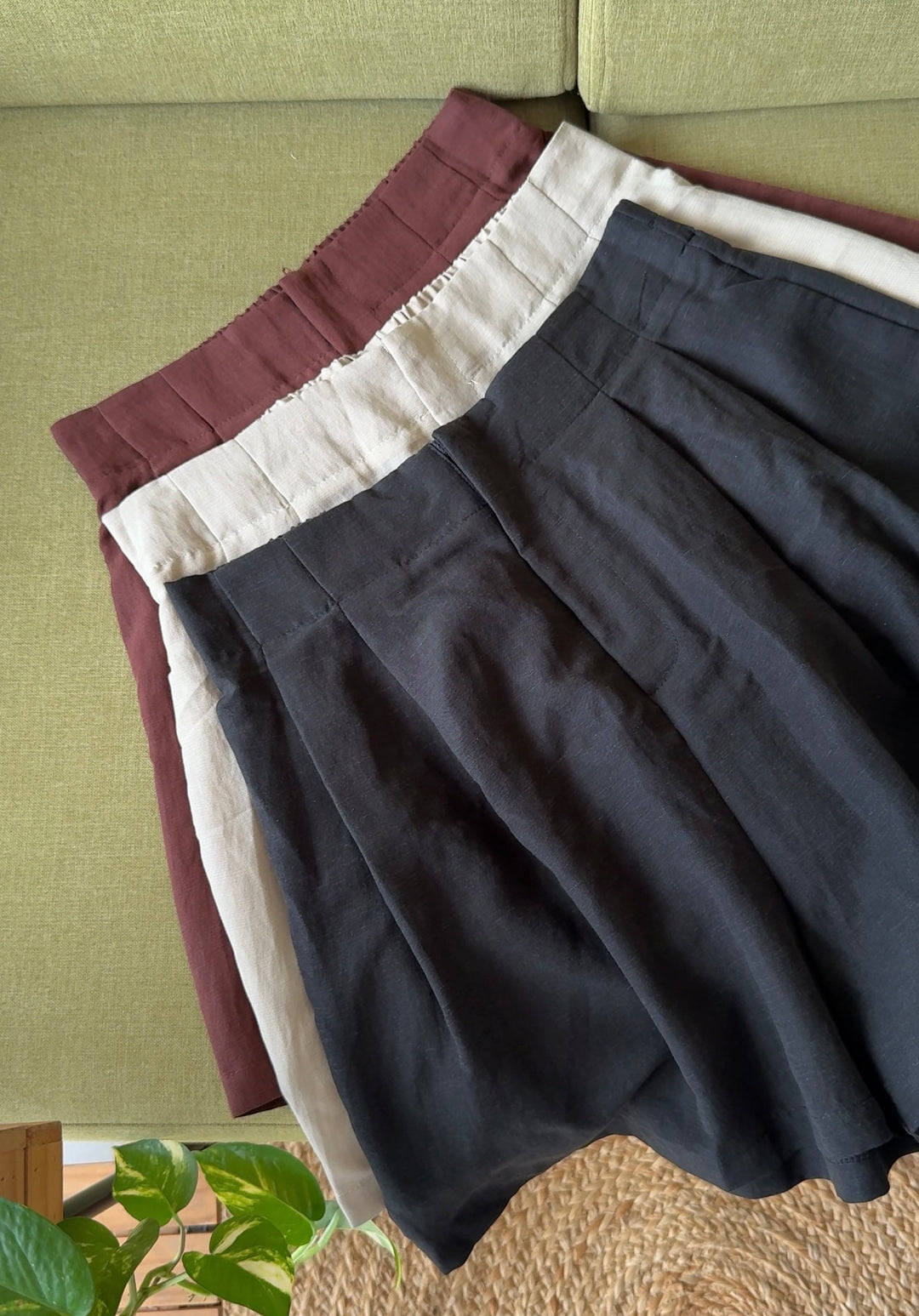 Jerry linen high waist shorts