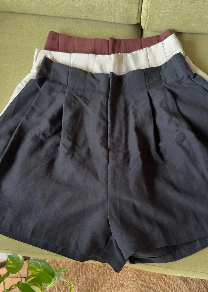 Jerry linen high waist shorts