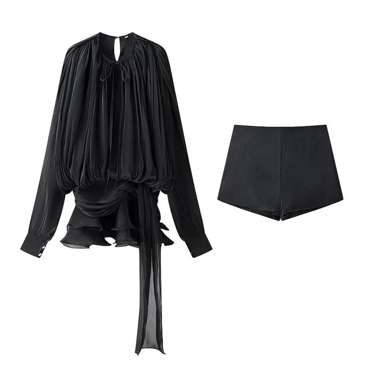 Laurel silk satin coord set- Black Preorder