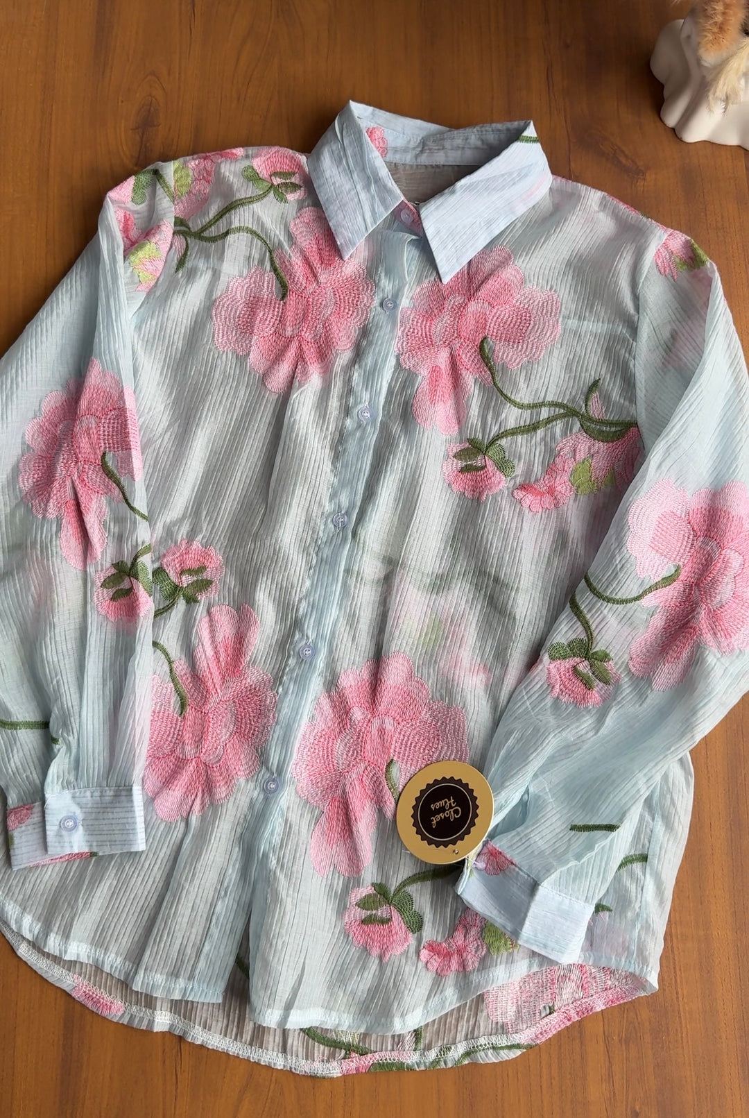 Zamzam floral embroidered shirt-Preorder