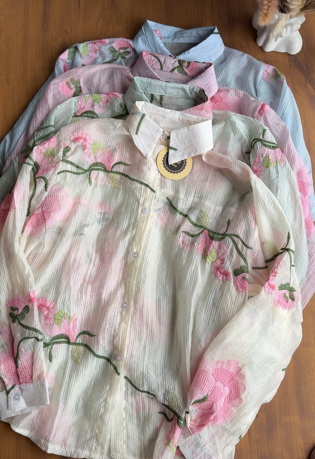 Zamzam floral embroidered shirt-Preorder