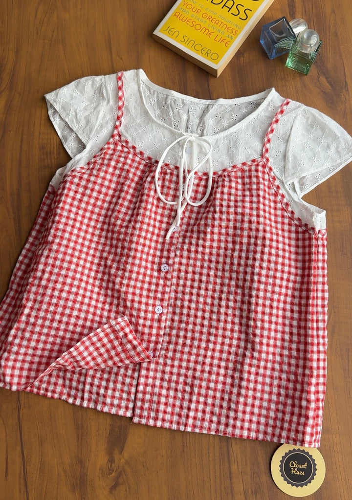 Nora chequered top
