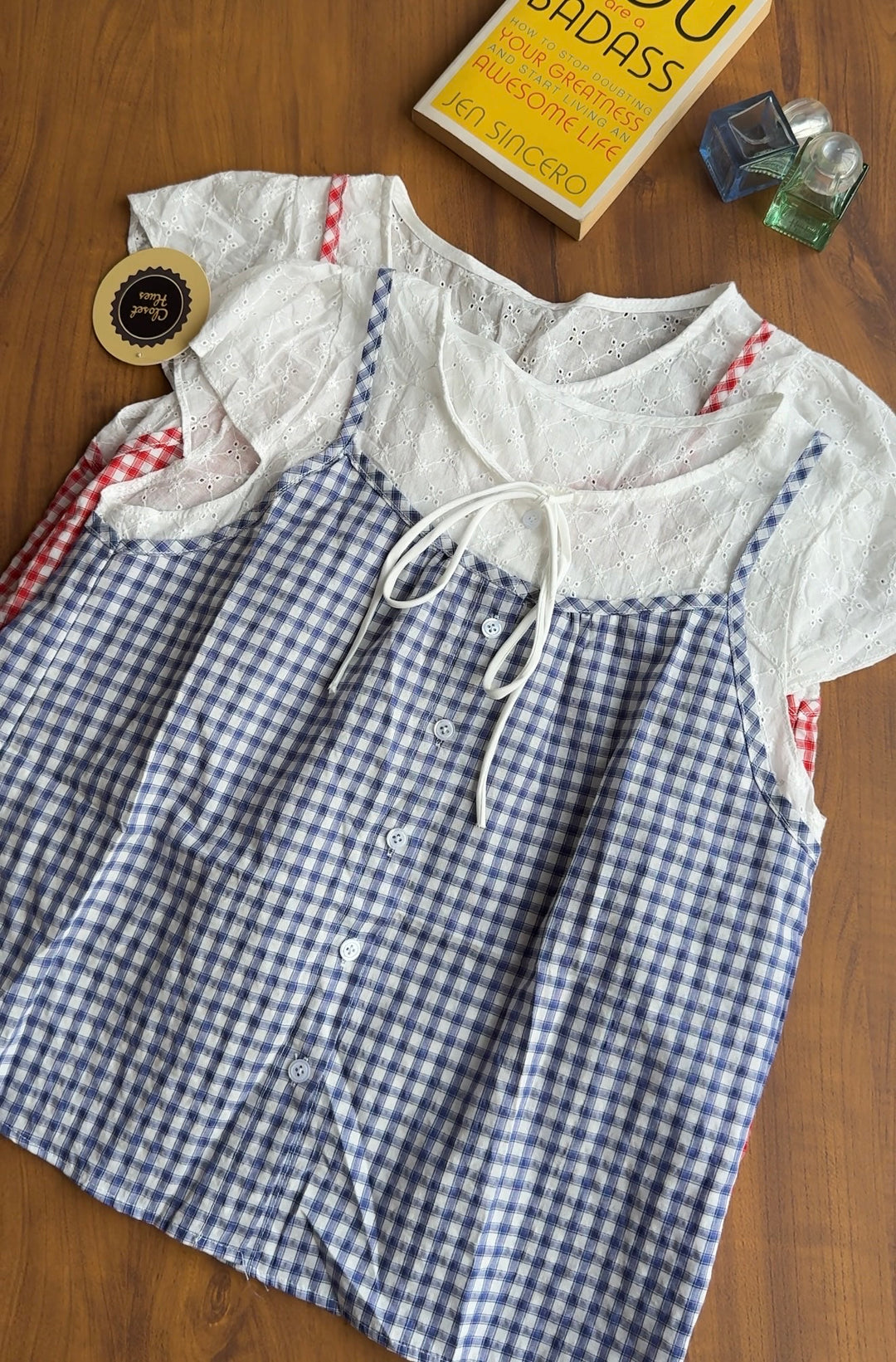 Nora chequered top