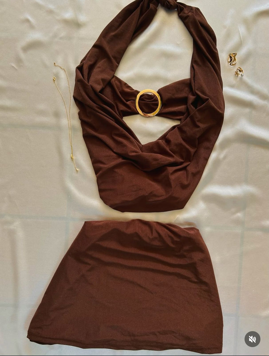 Sasha cowl top with skirt