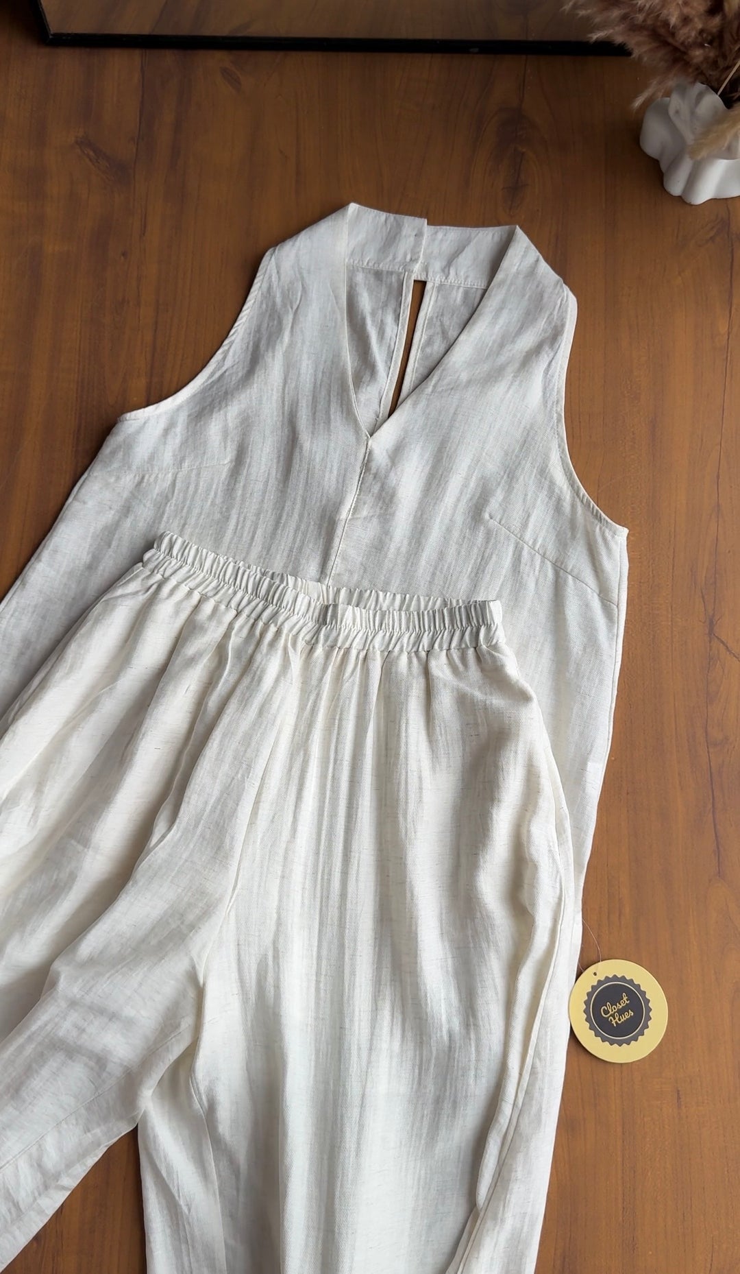 Vanilla halter neck coord set