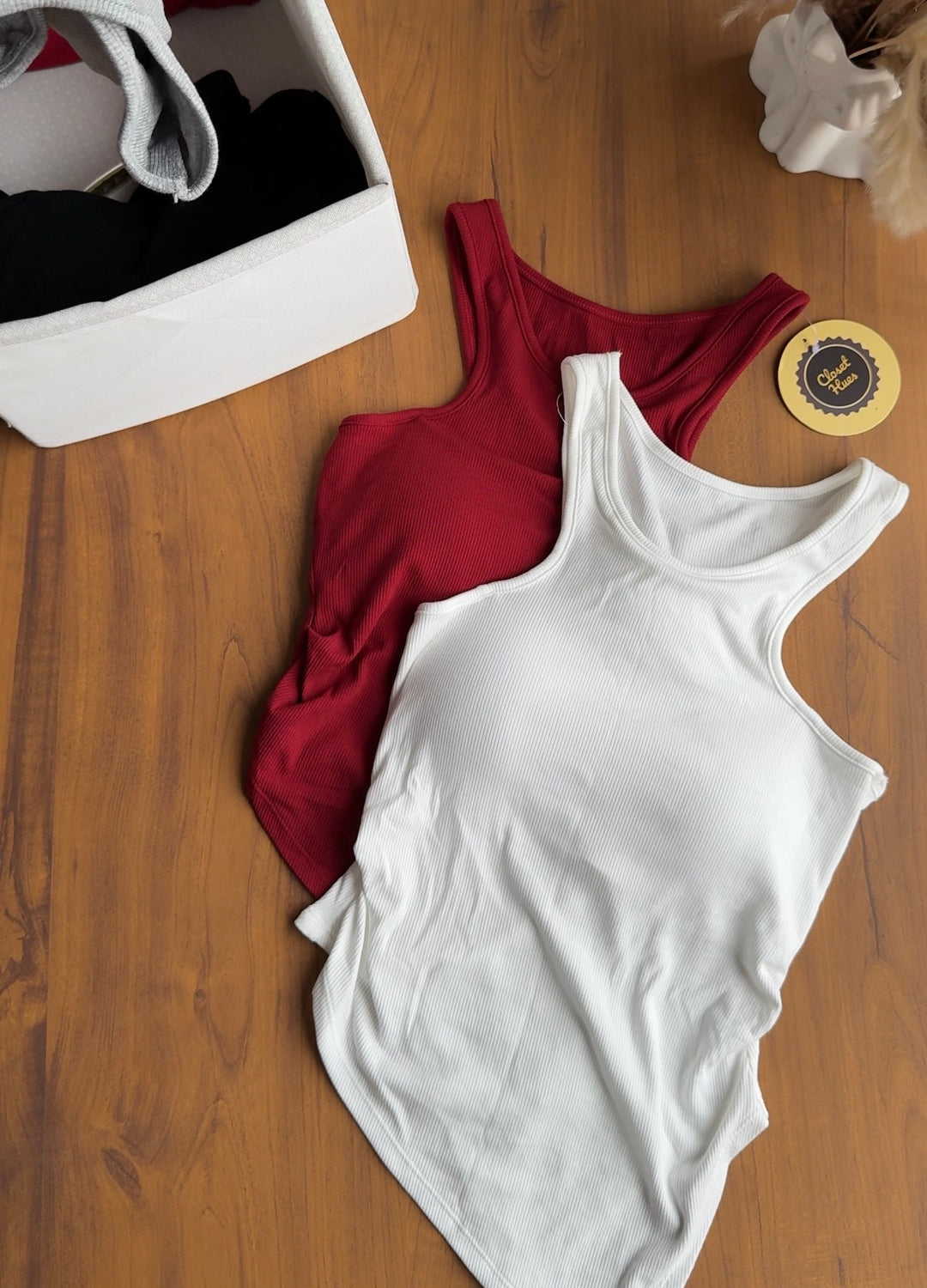 Cranberry built in bra top