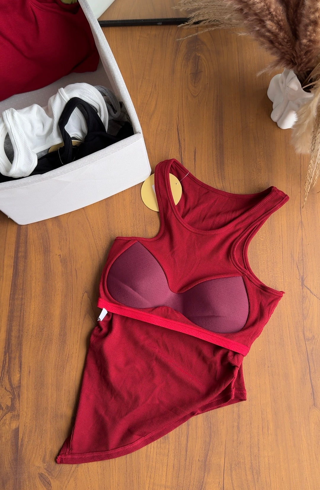 Cranberry built in bra top