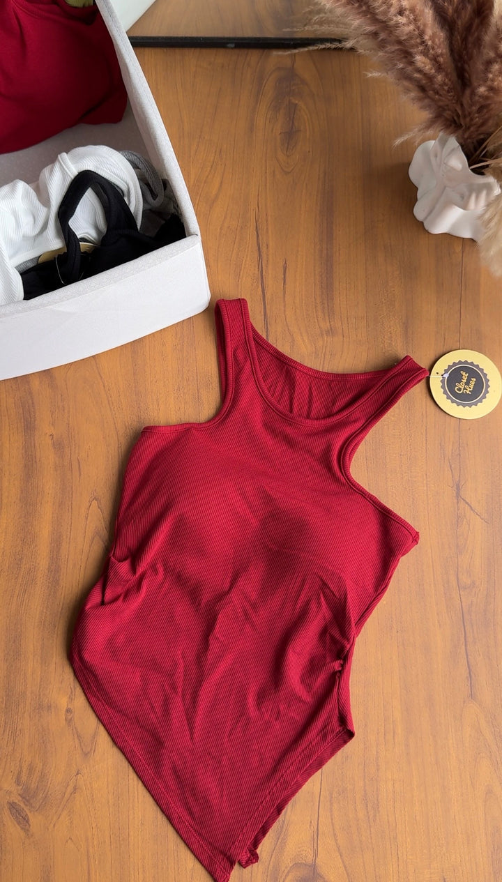 Cranberry built in bra top