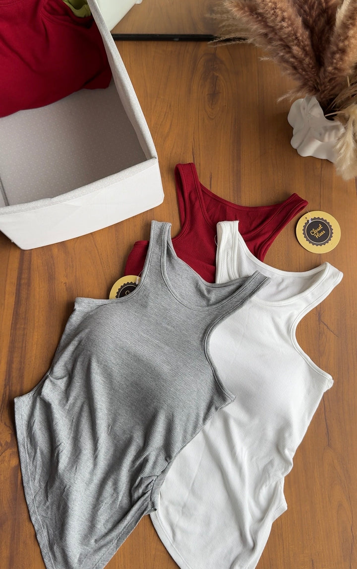 Cranberry built in bra top