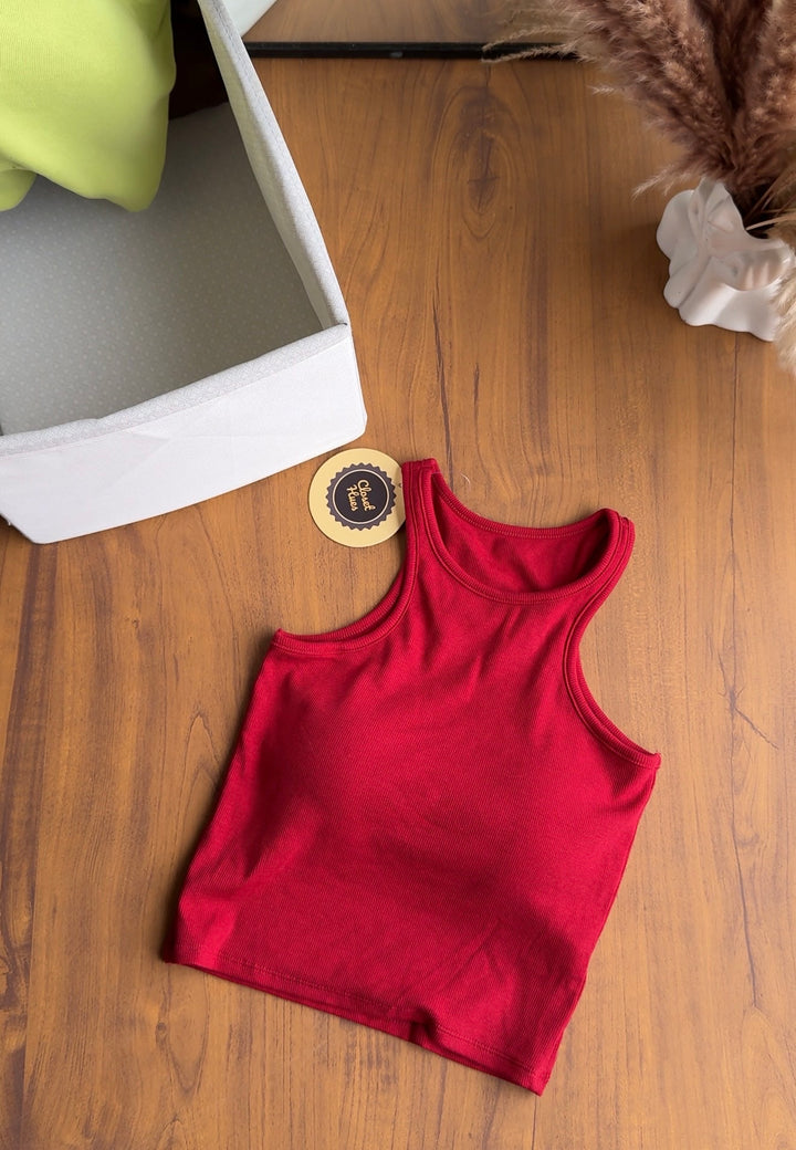 Raspberry built in bra tops