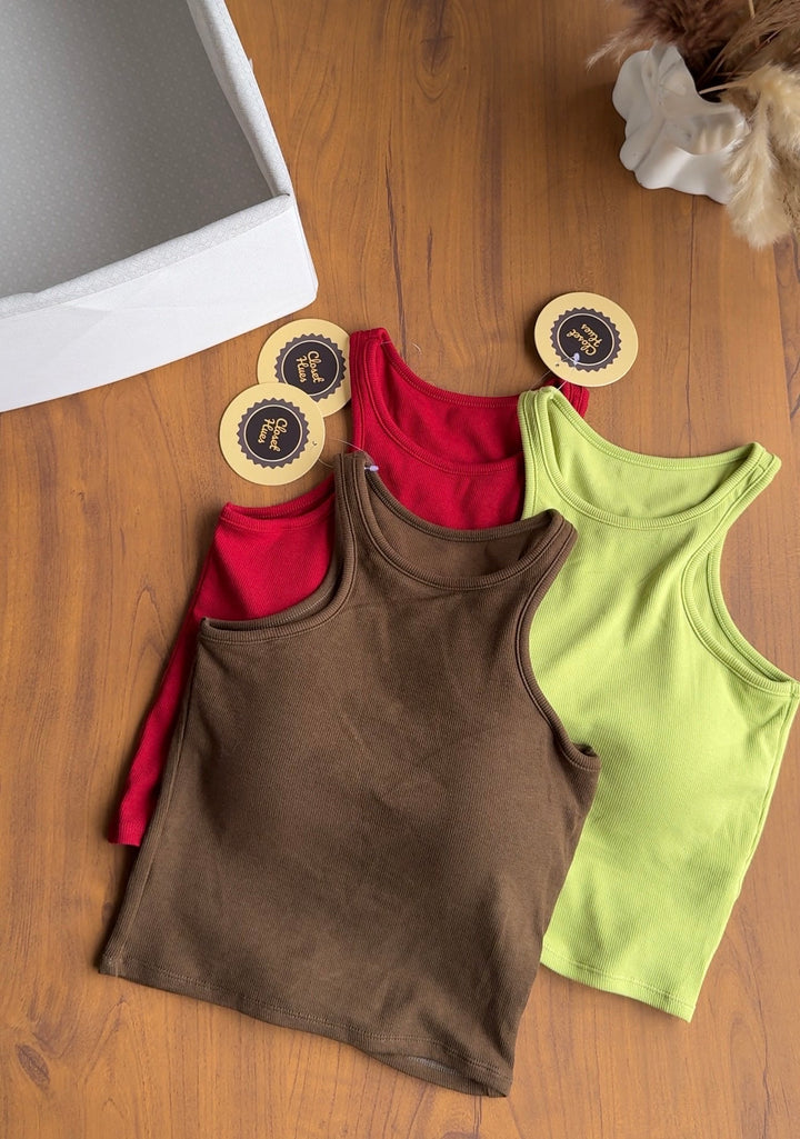 Raspberry built in bra tops
