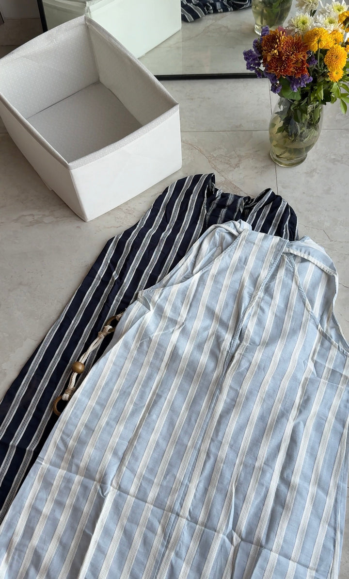 Greece striped dress with rope belt