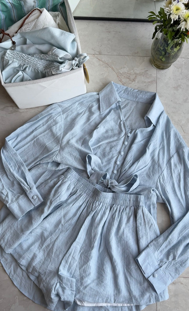 Nichole knot shirt coord set