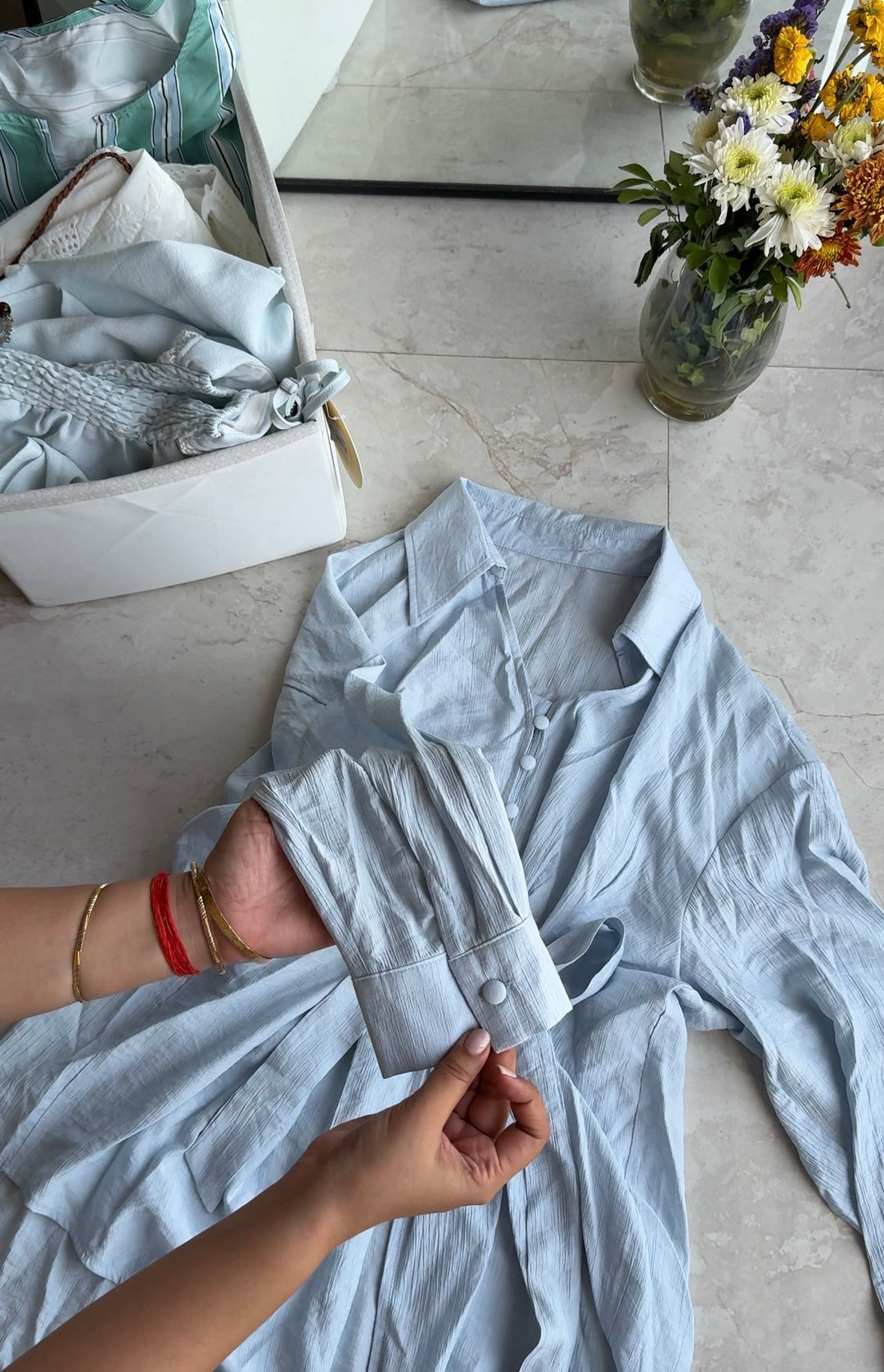 Nichole knot shirt coord set