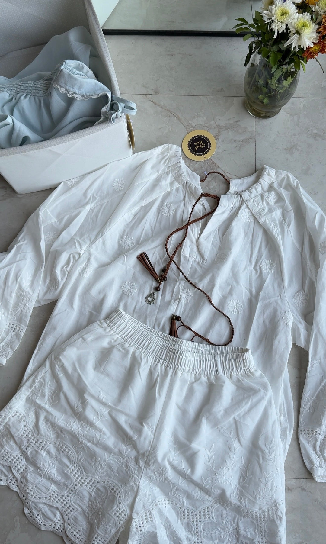 Macy white summer coord set