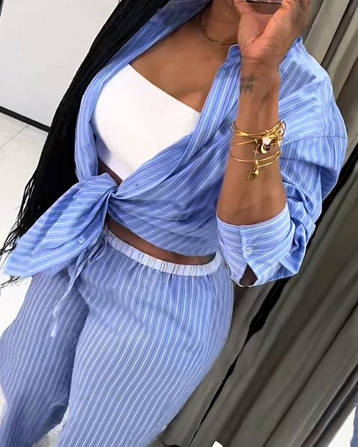 Priscilla striped coord set