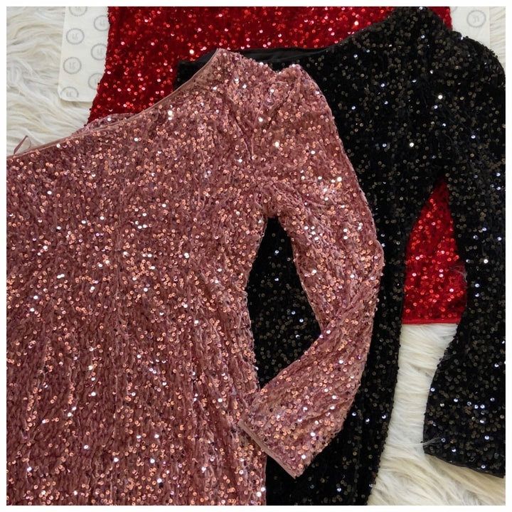 Lockwood one shoulder sequin dress