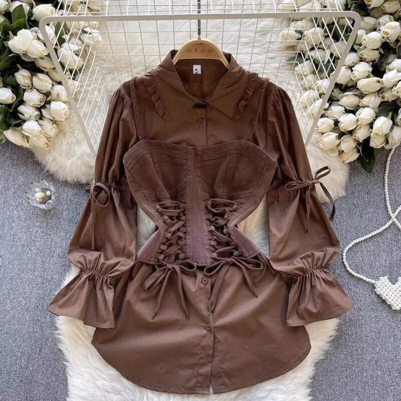 Benedict corset and shirt set