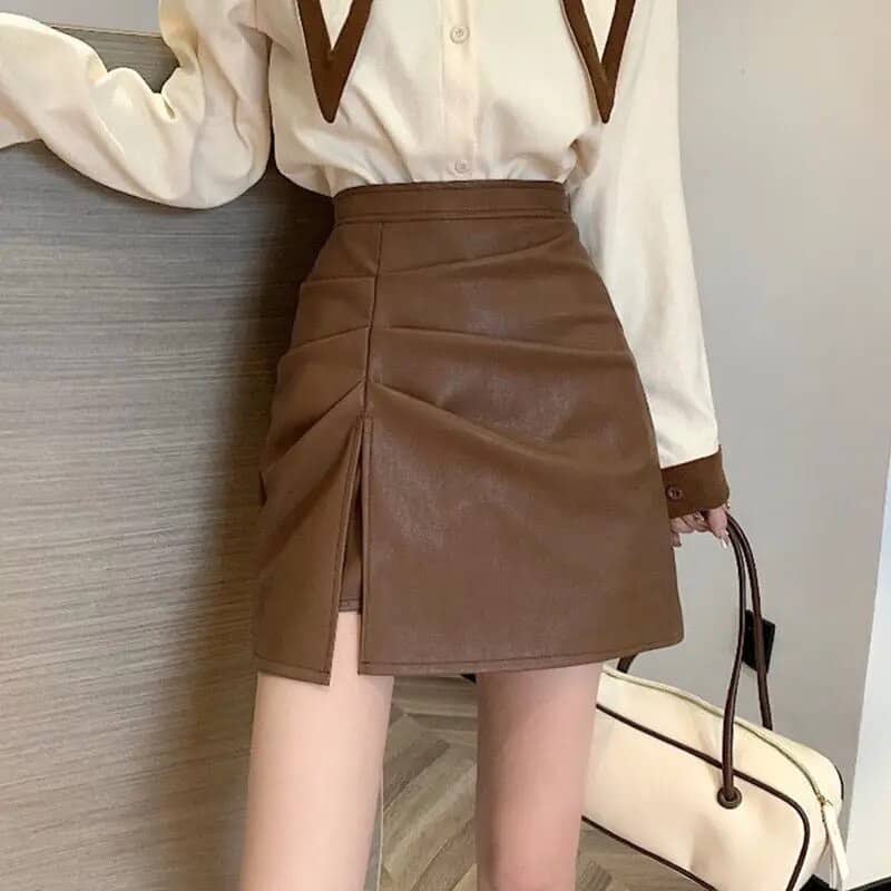 Archie faux leather skirt