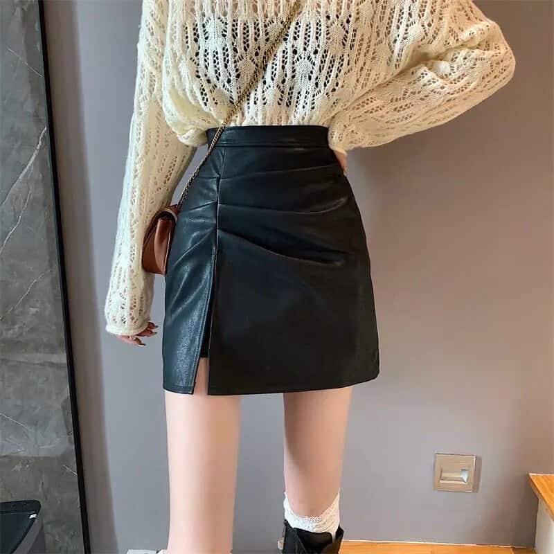 Archie faux leather skirt
