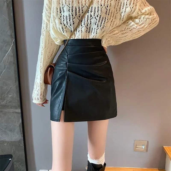 Archie faux leather skirt