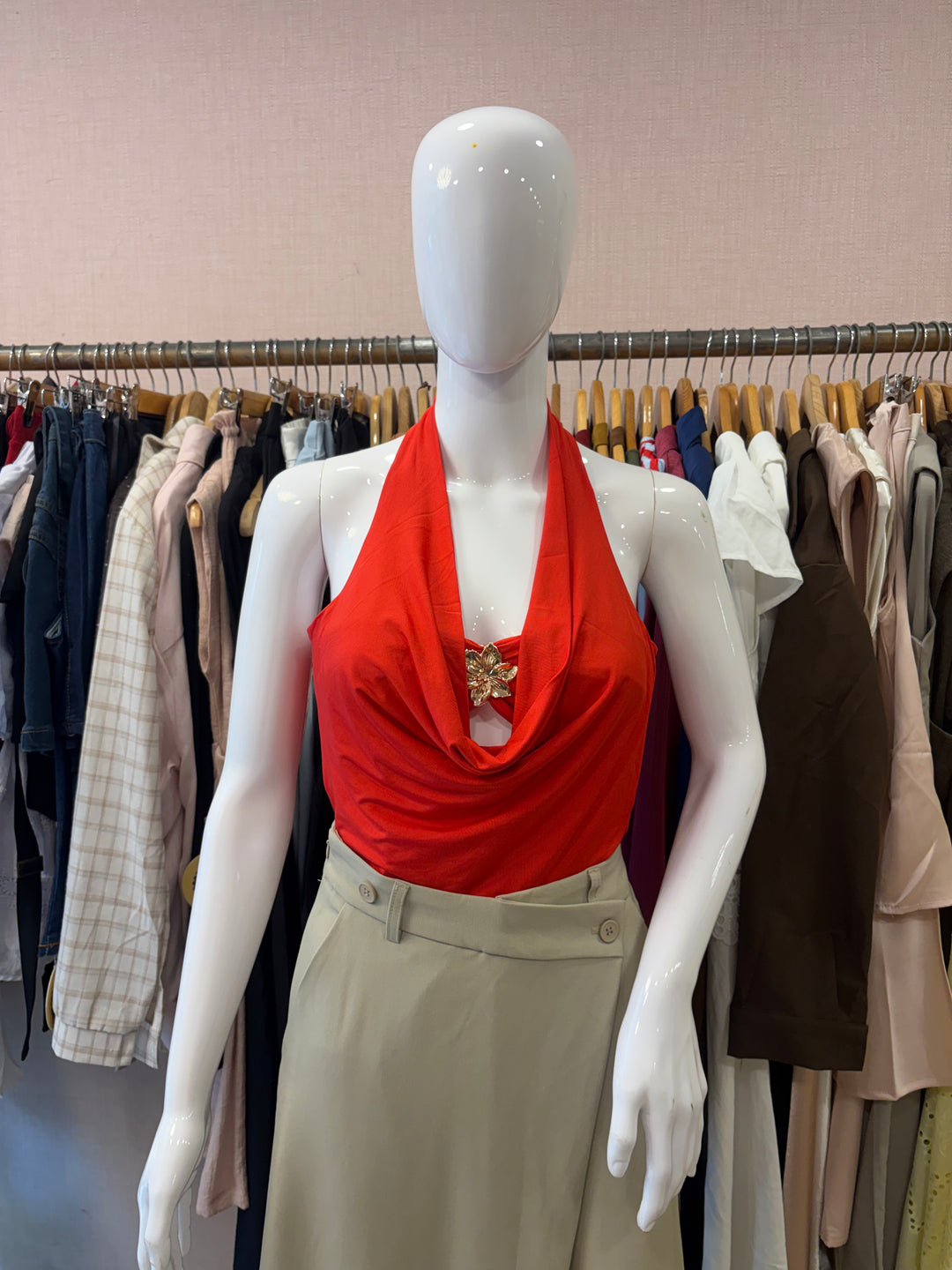Bennet cowl neck top with tube chunky stud inner