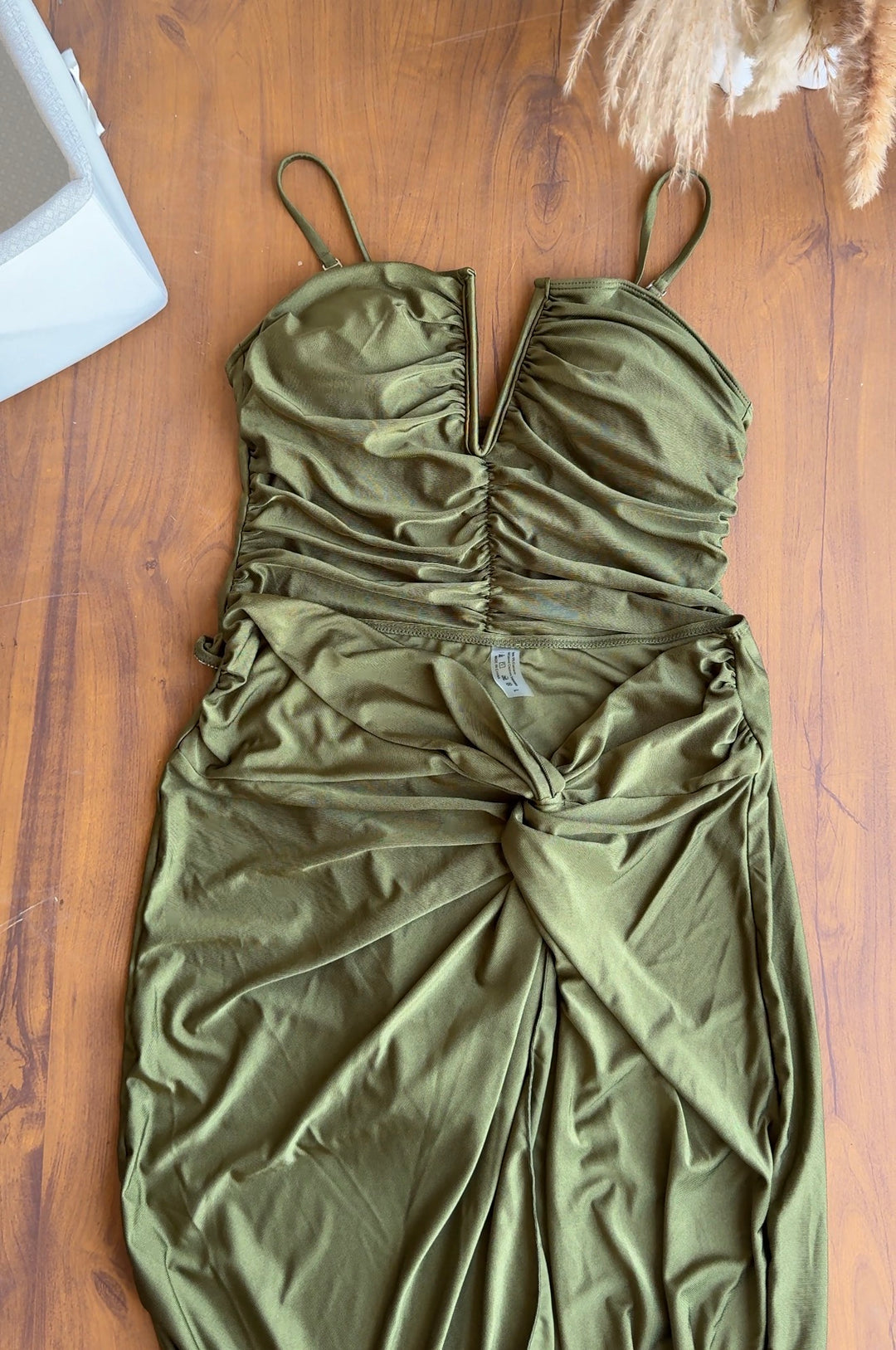 Hay ruched v neck swimsuit